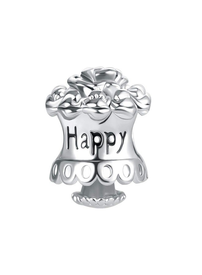 TGLS Happy Birthday Rose Cake Charm Compatible With Pandora Charms Bracelets - Image 2